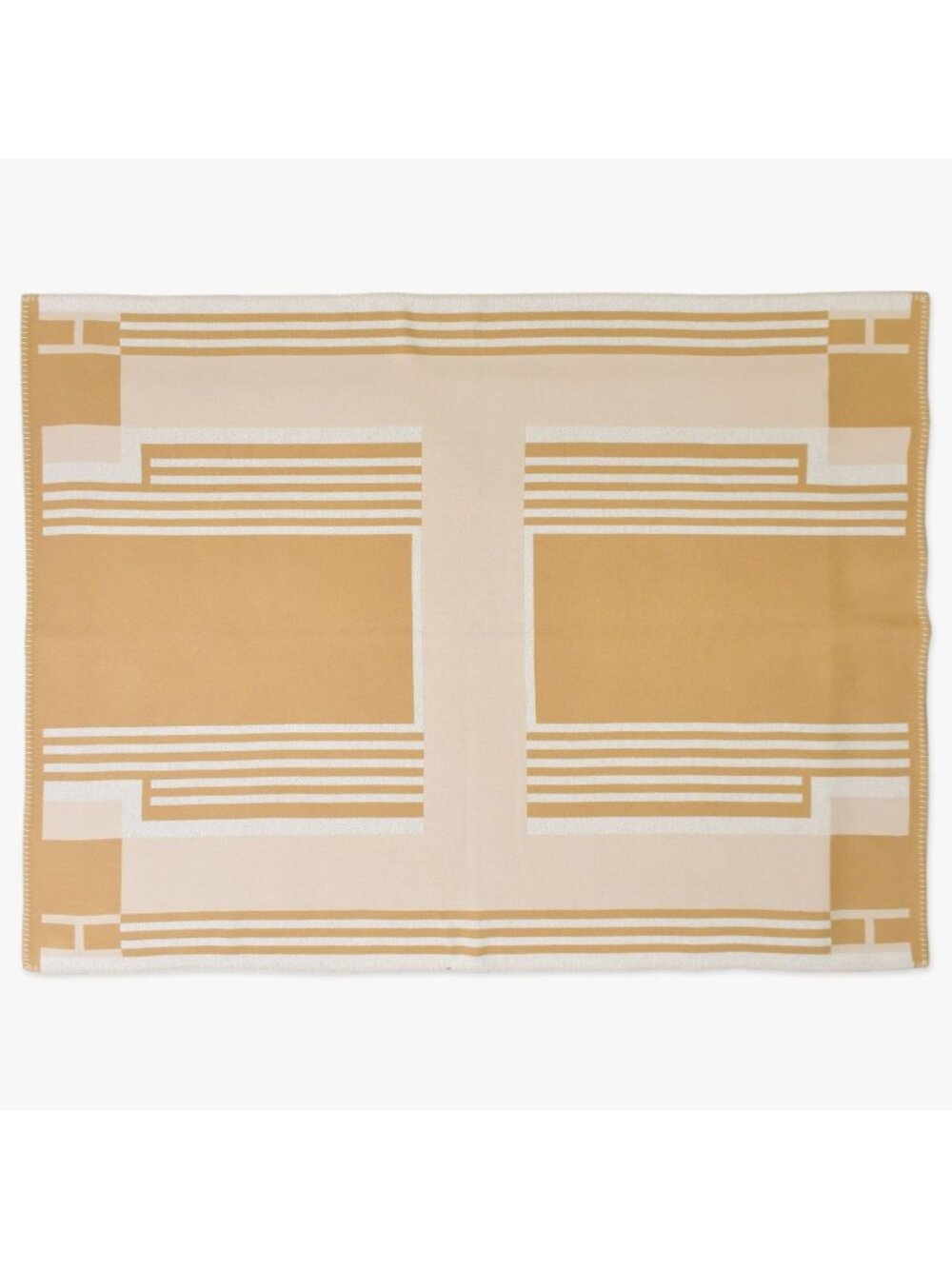 Hermes Avalon Blanket Beige Brown Wool Cashmere